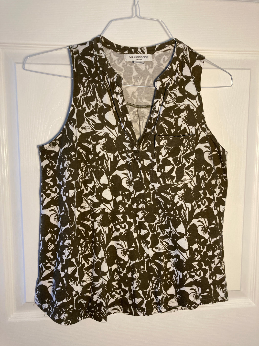 LizClaborne tank top cotton PS green/white - size Women S (4-6)