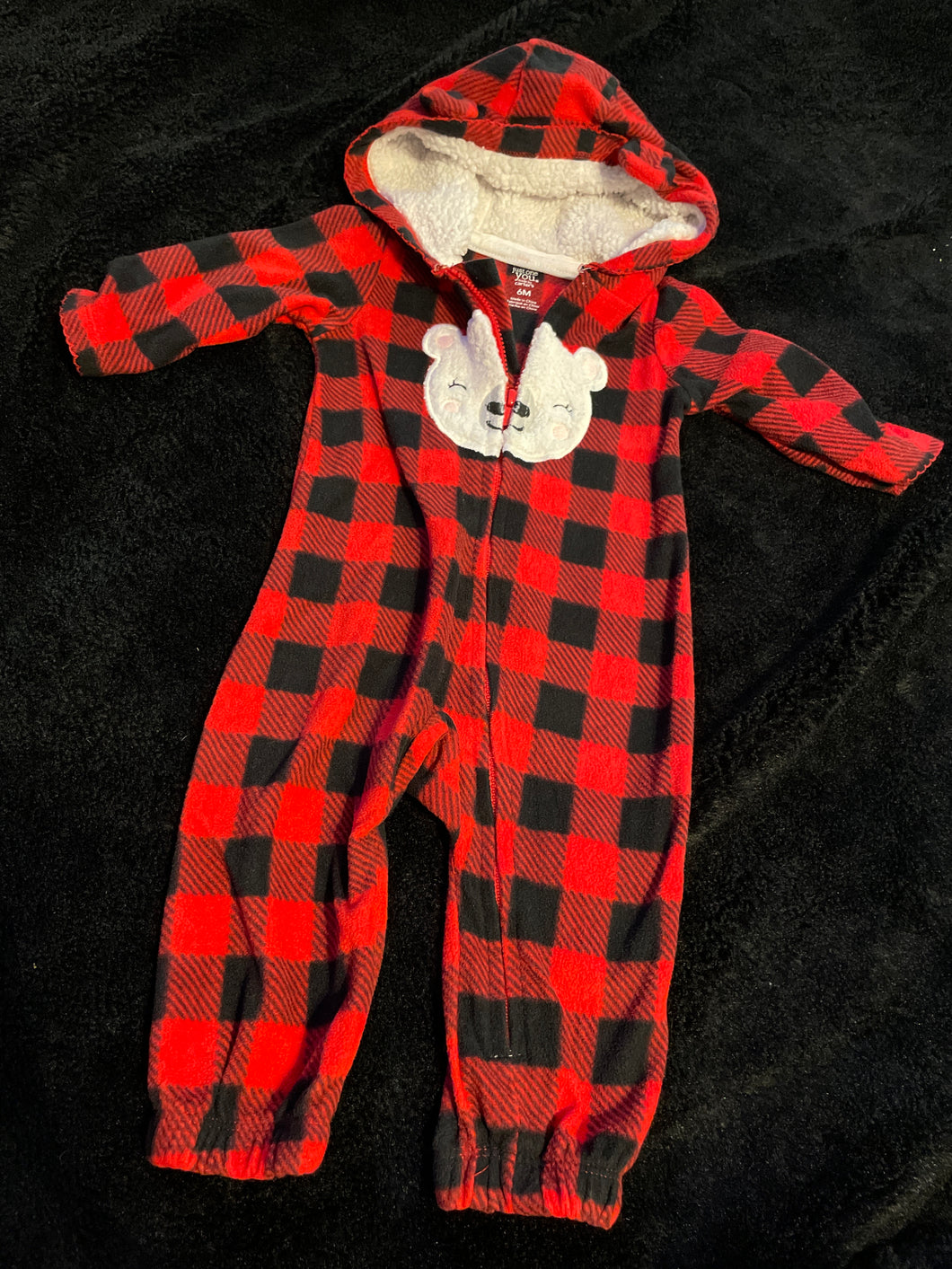 Carters Fleece Onesie Open Feet - size 6 Months
