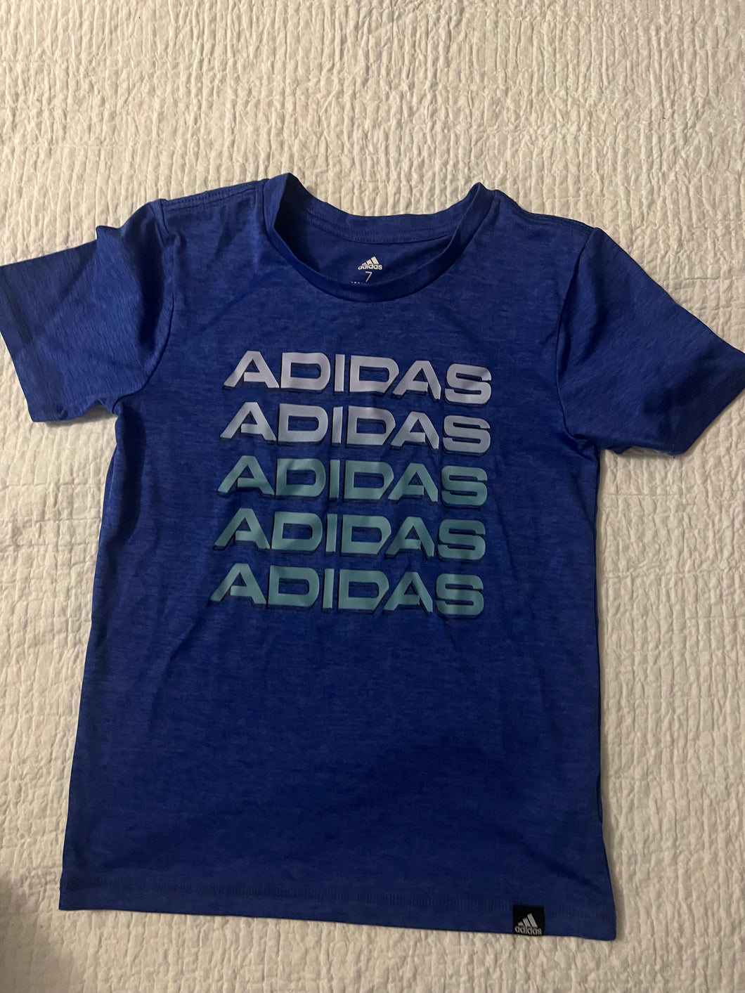 Blue adidas tshirt  - size Kids 7