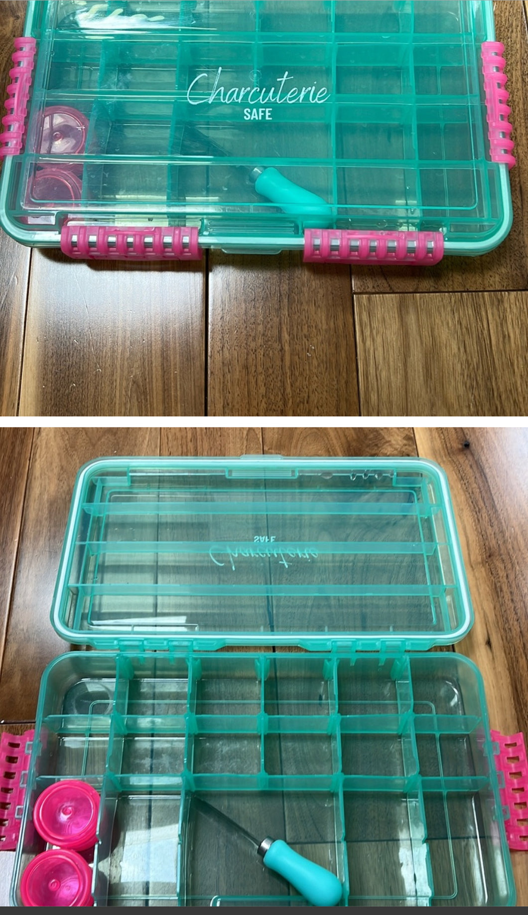 Charcuterie Pink&Teal 14x9x2.5 BPA Free