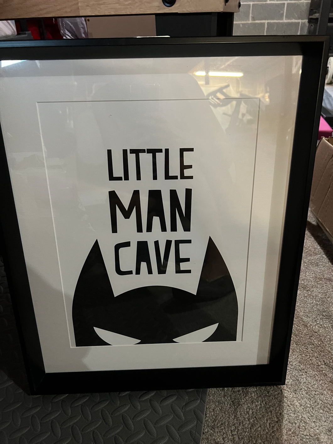 Little Man Cave Wall Art 20.5x17