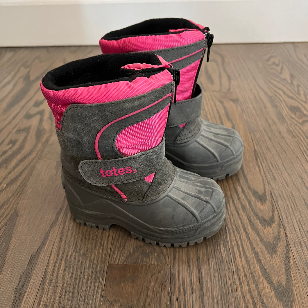Totes snow boot grey/pink - size Shoes-toddler 5