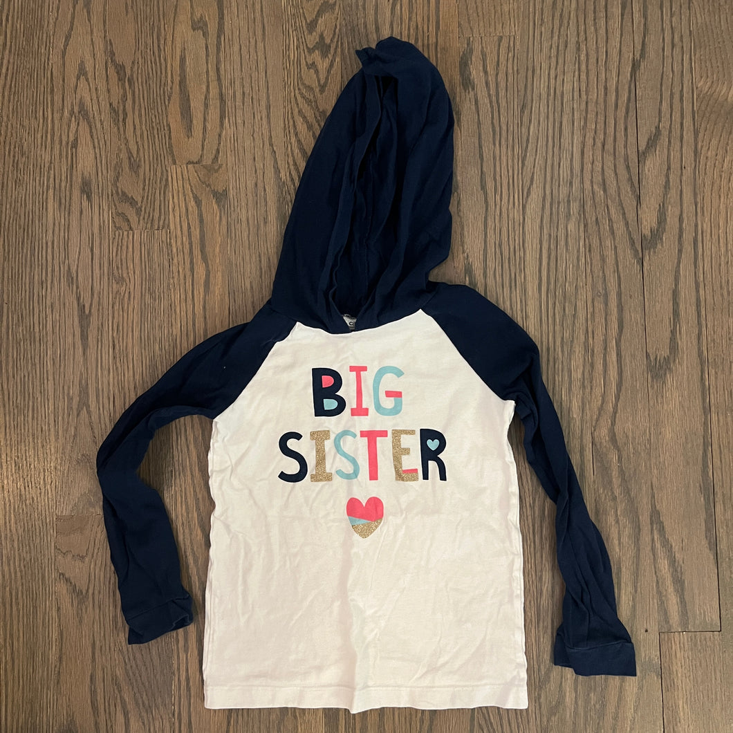 Carters Big Sister Long sleeve hooded tee - size 5T/5