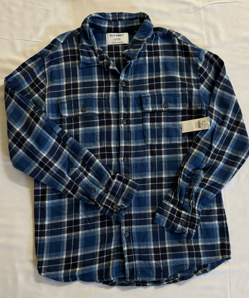 NWTOldnavy plaid flannel Bl buttondownshirt 10-12 - size Kids 10