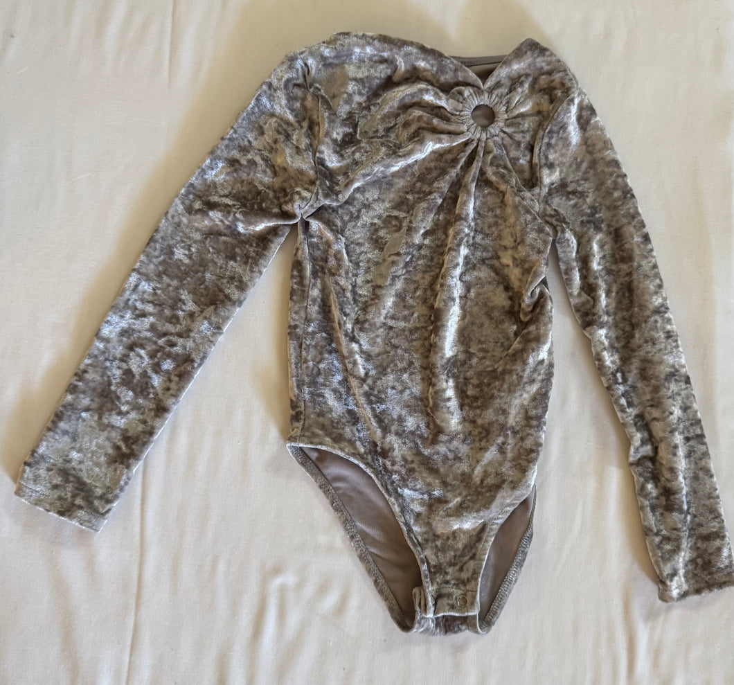 Zara crushed velvet long sleeve gr bodysuit shirt - size Kids 7