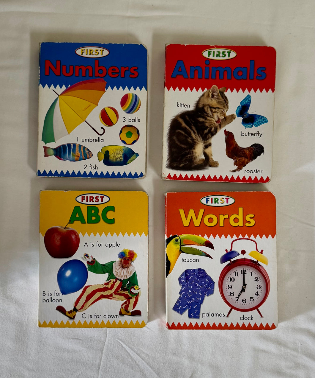 4books1st numbers,animal ,words, ABC