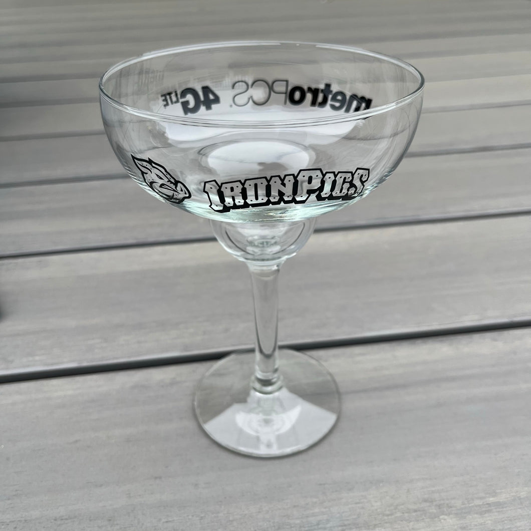 Iron Pigs Margarita Glass 7in x 4.75in NIB