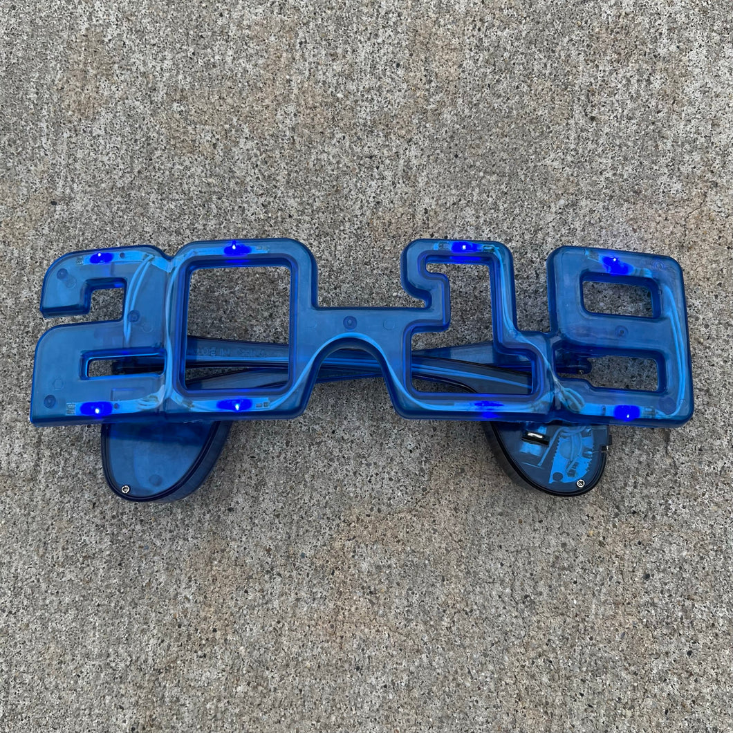 2019 Light Up Glasses in blue(fun for birth year)