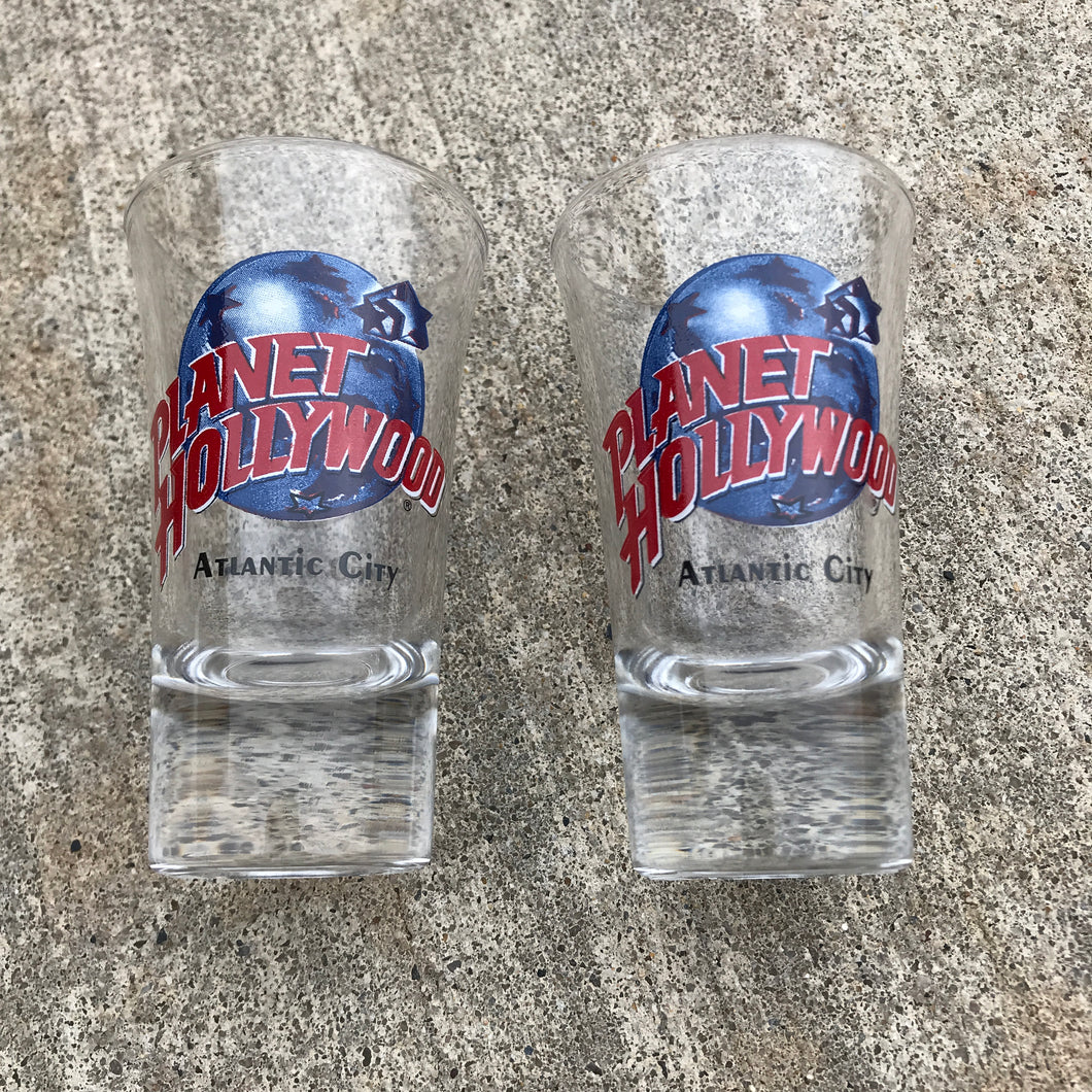Planet Hollywood 2pc shot glass set *unused*