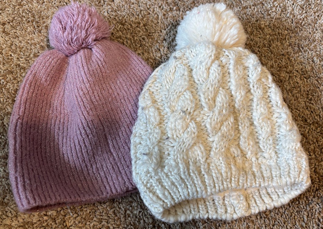 Pink hat and white hat Size 5