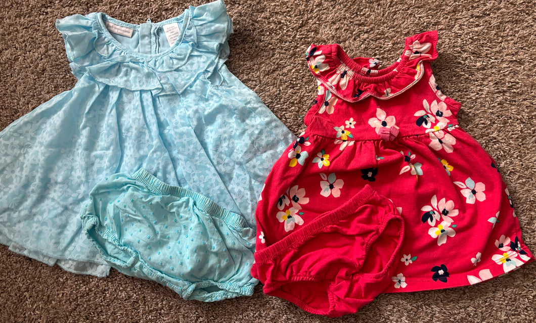 2 dresses: 0-3 & 3 months - size 0-3 Months