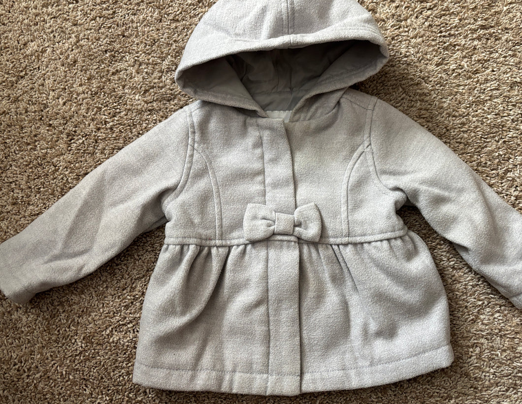 Gray peacoat - size 6-9 Months