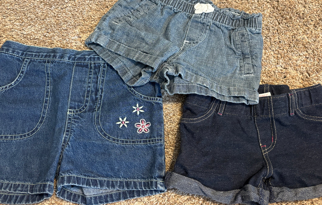 3 pairs Jean shorts - size 4T/4