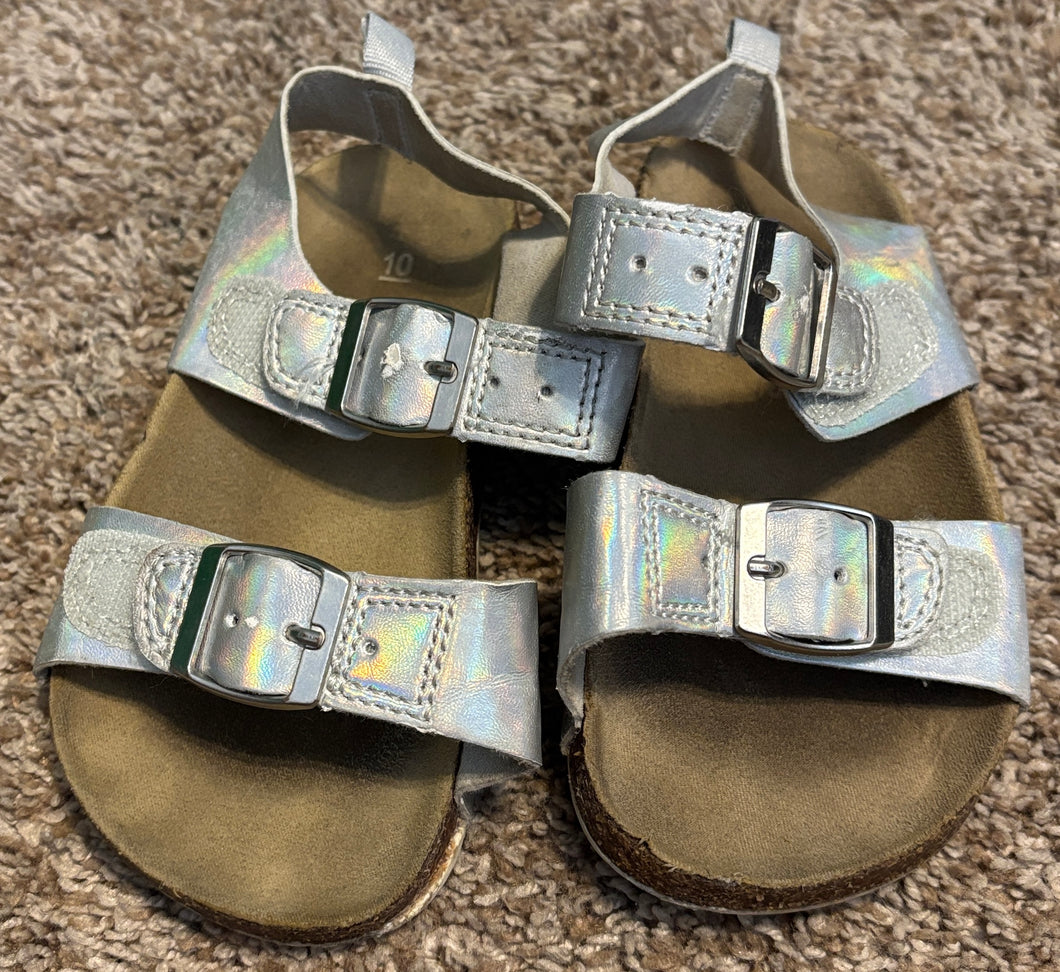 Carters silver Faux-birks - size shoes-youth   10