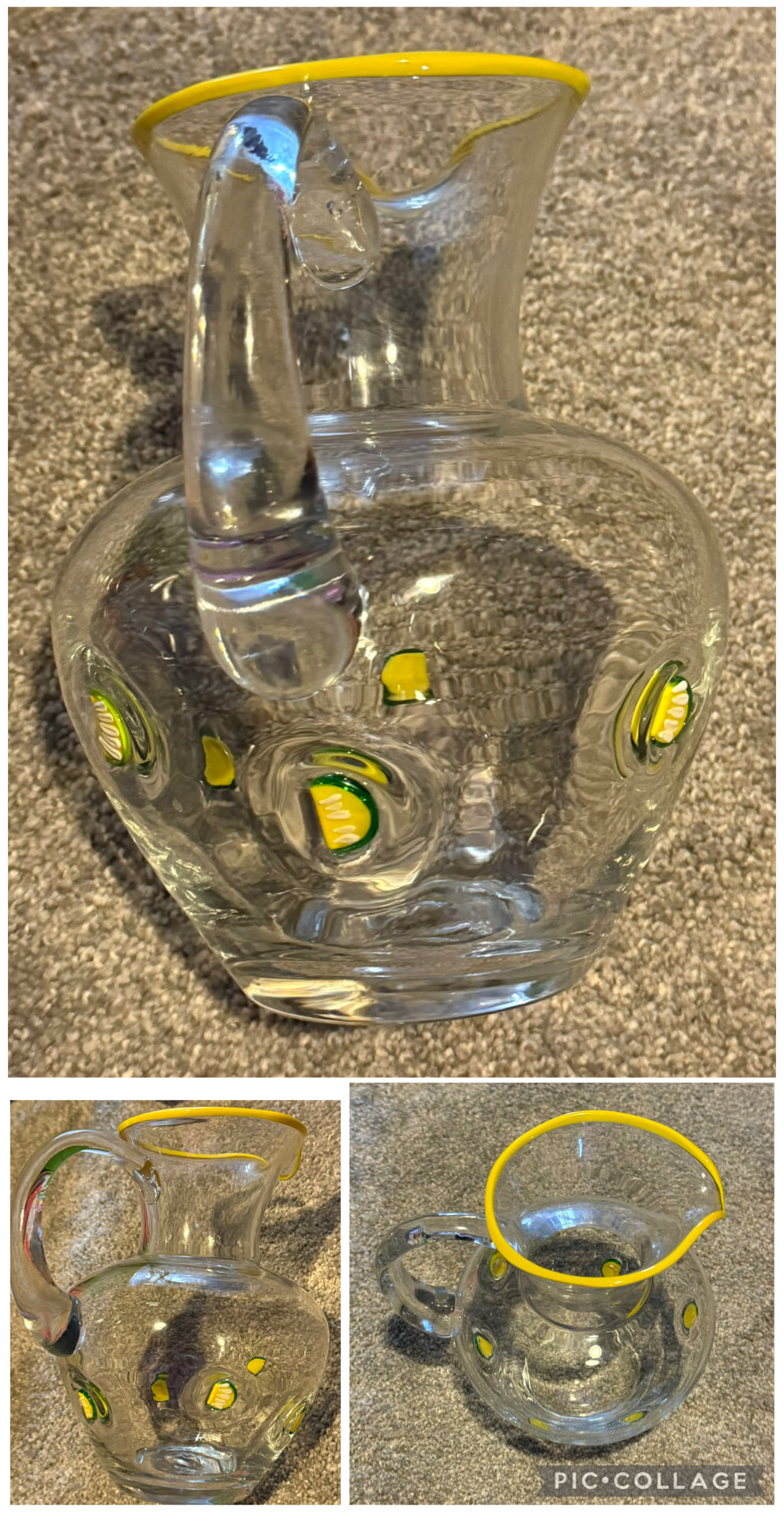 Lemon Wedges Infused Glass Pitcher 80oz