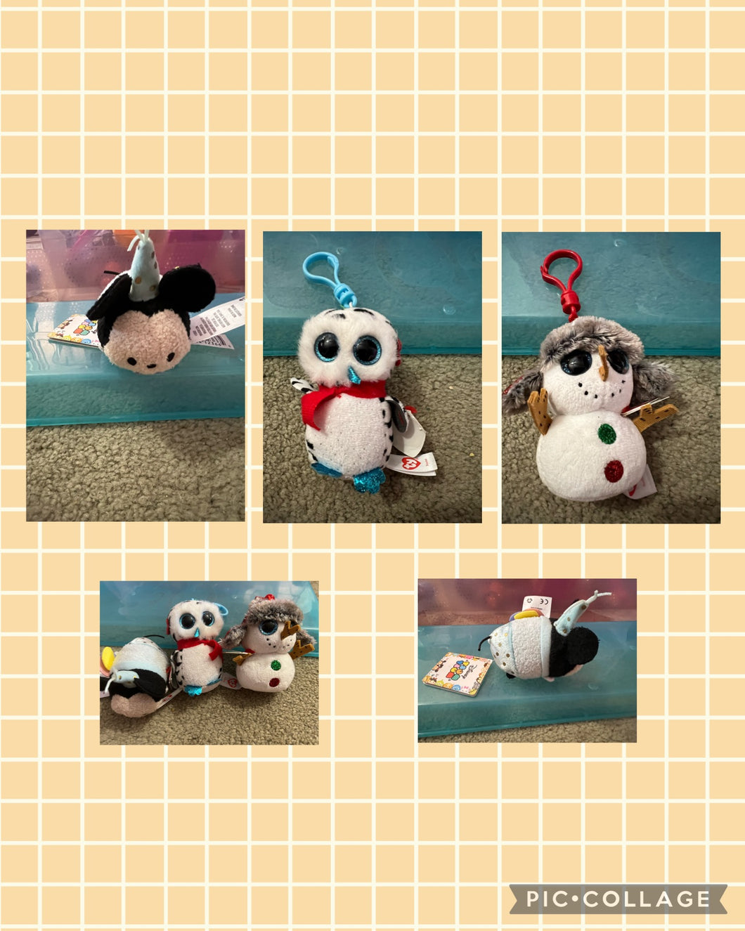 NWT 2 TY winter keychain friends and 1 Minnie