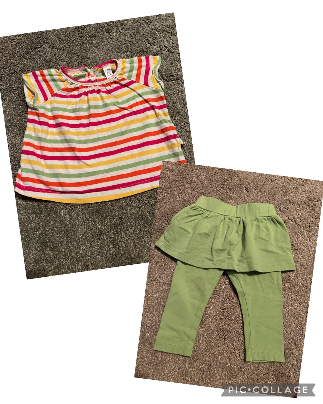 Gap Top w/ green Pants w/ skirt size 6-12 - size 6 Months