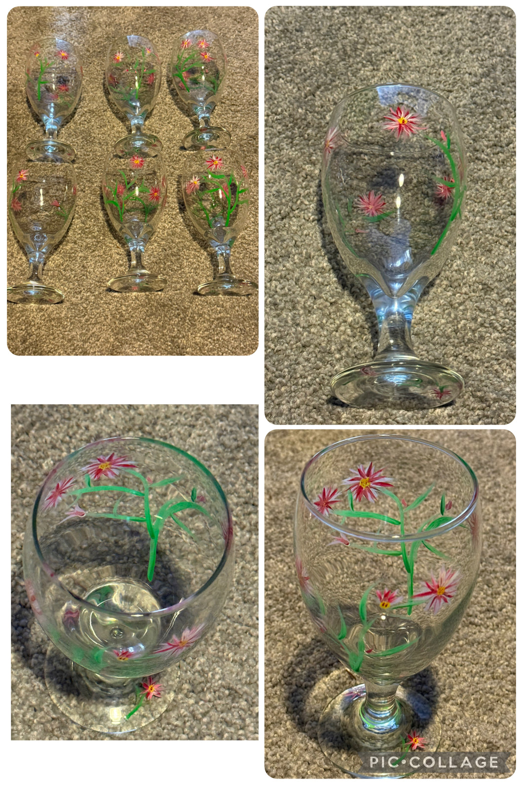 Hand painted glasses Set of 6