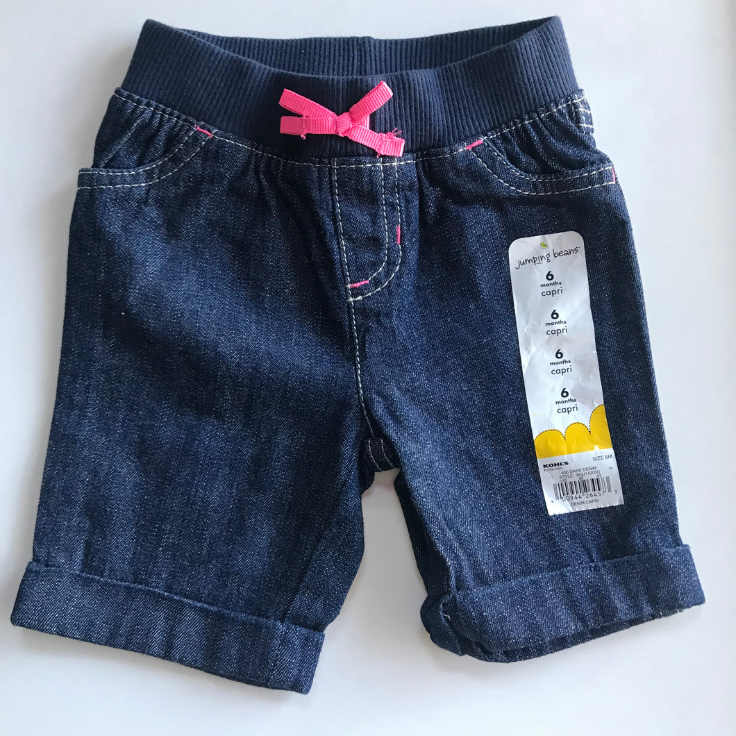 NWT JUMPING BEANS DENIM CAPRIS - size 6 Months