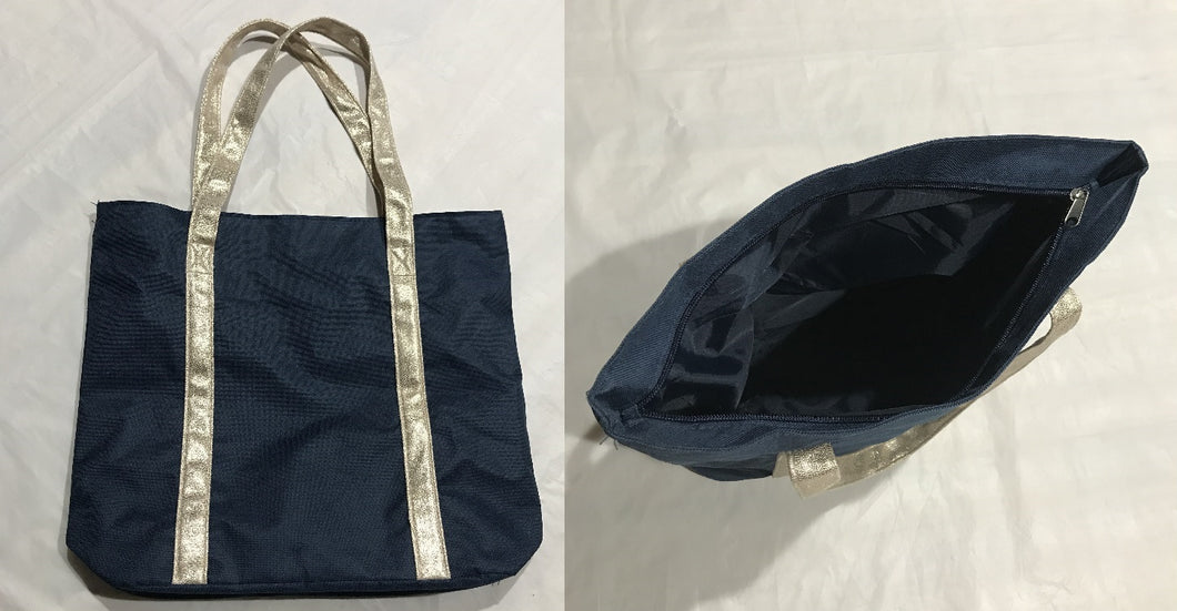 Zipper Canvas Tote 12x4x12