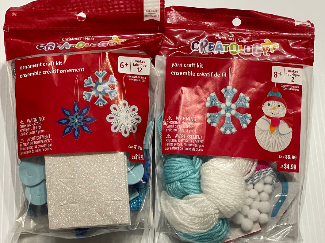 NEW - Creatology; 2 Kits Ornament & Yarn Kits