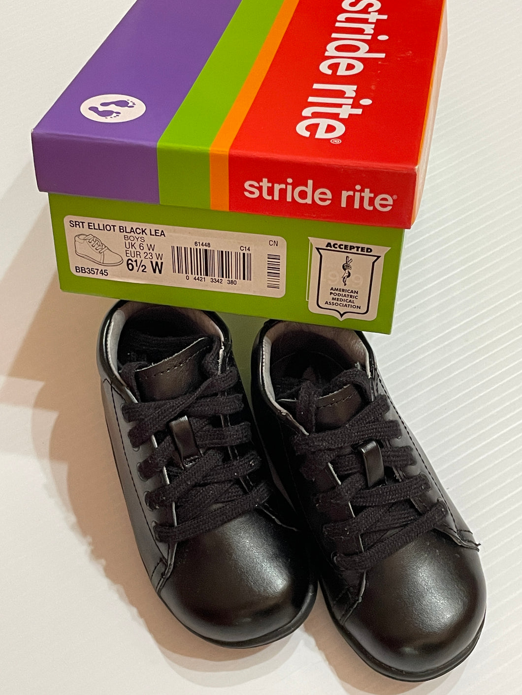Stride Rite Black; Wide - size Shoes-toddler 6.5
