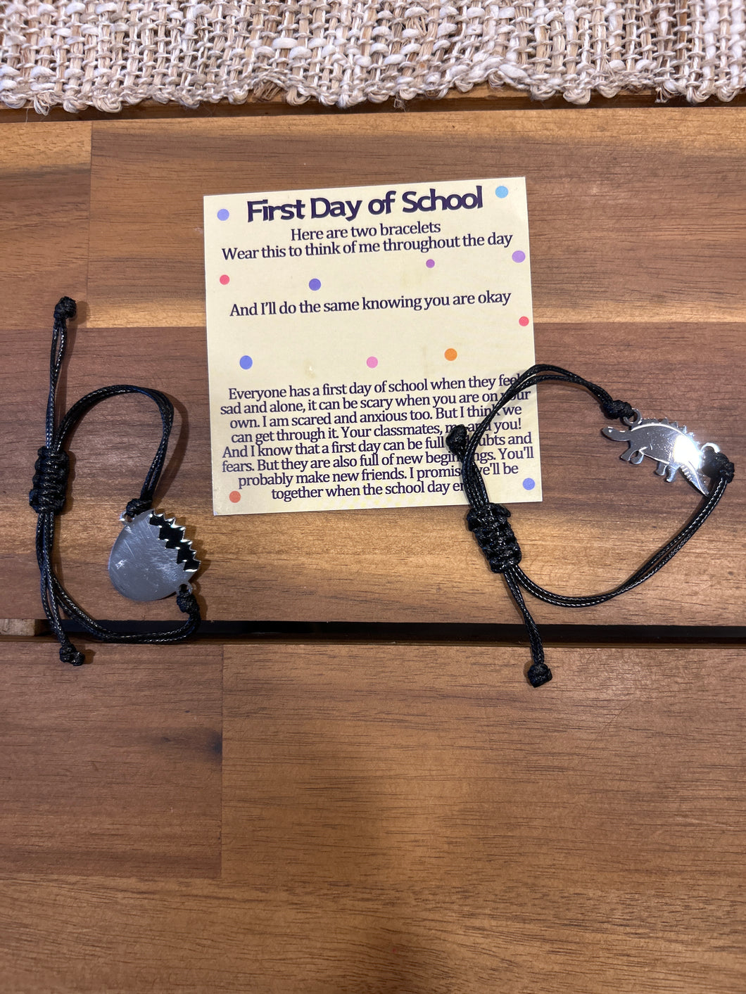 First Day of School Dinosaur Bracelets