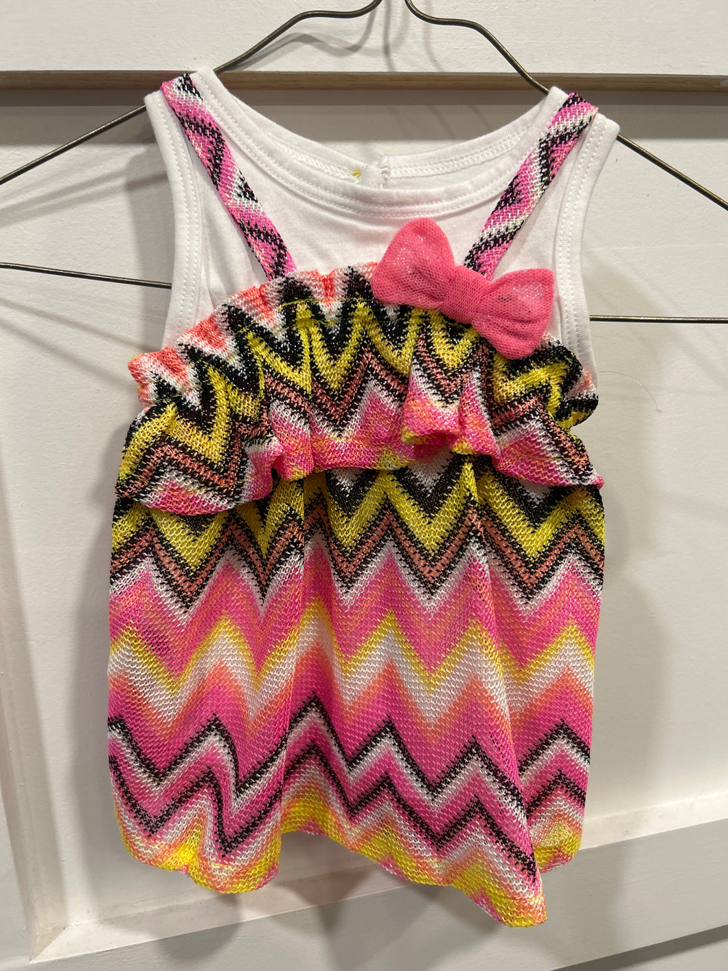 Piper Baby tank Pink/yellow/ black - size 3-6 Months