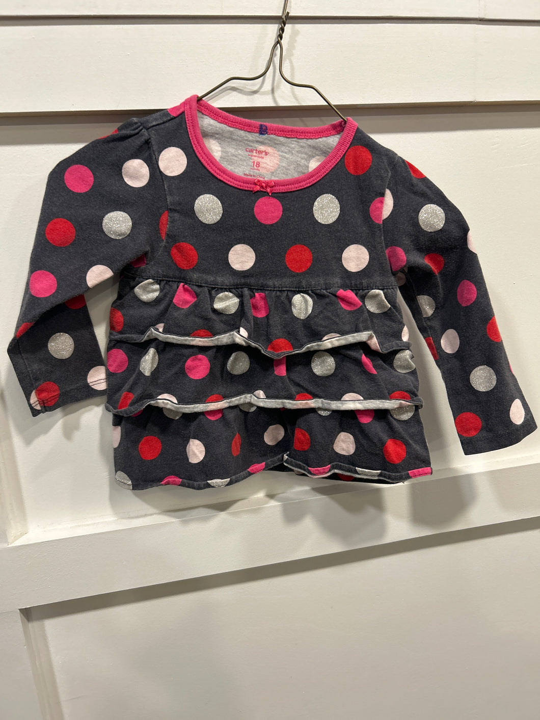 Carter's long sleeve Polka dot shirt - size 18 Months