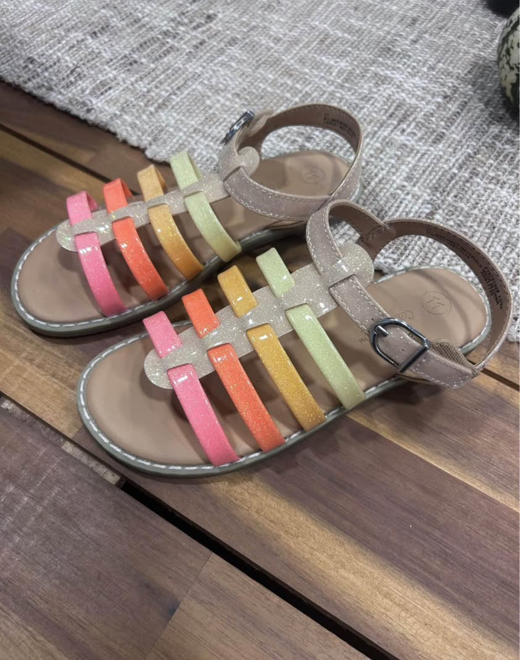 Cat and Jack Glitter strap sandals - size Shoes-youth   11