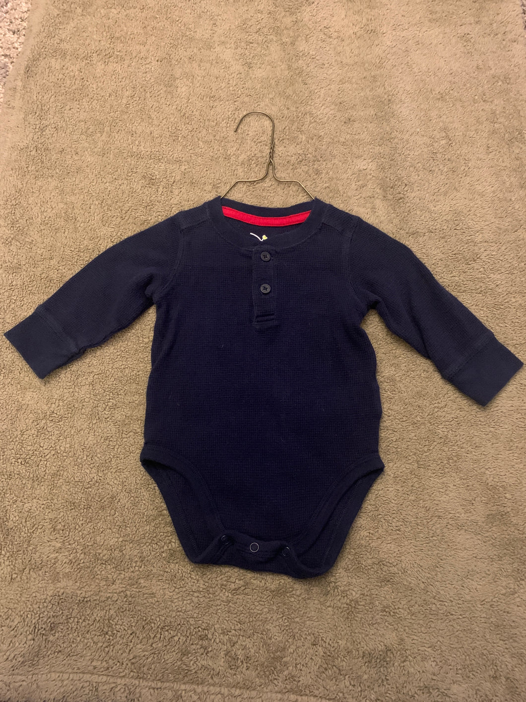 Jumping Beans Navy blue thermal onesie - size 6 Months