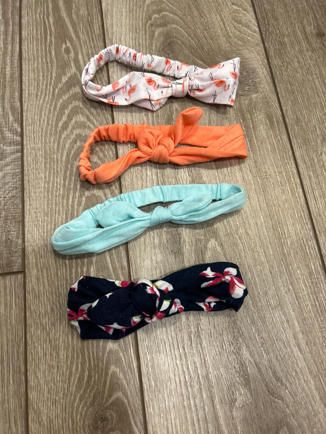 Headbands - set of 4 Blue, orange, flamingo, - size 0-3 Months