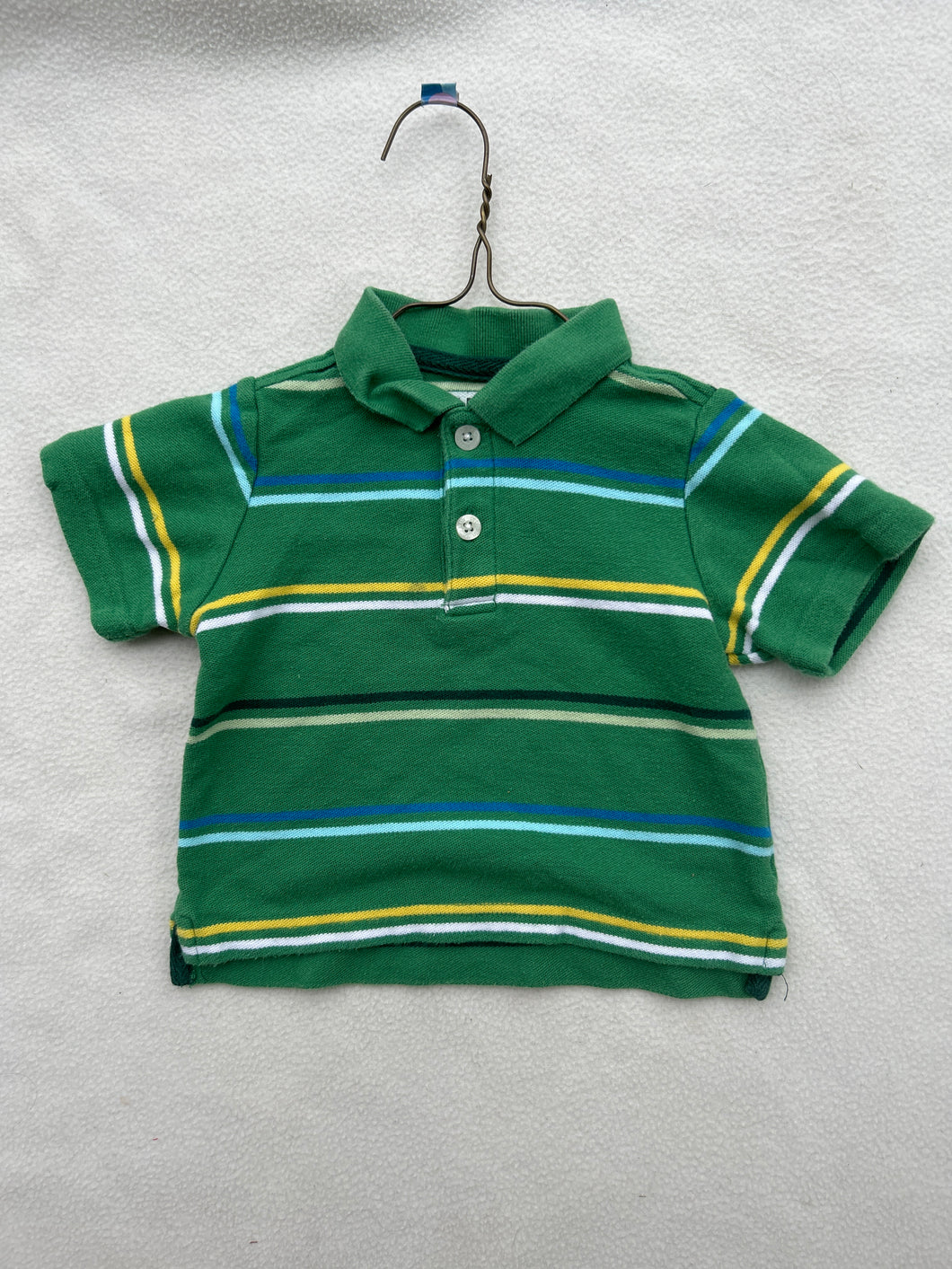 Old Navy Green striped polo - size 6-9 Months