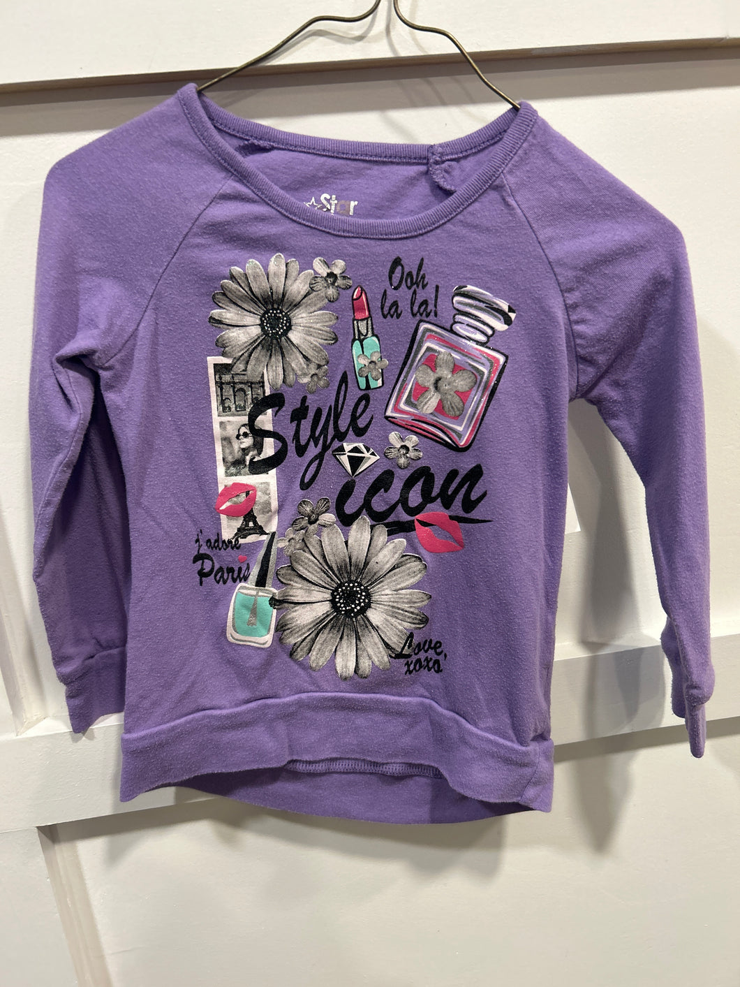 Star Ride Purple LS Ooh la la - size 4T/4