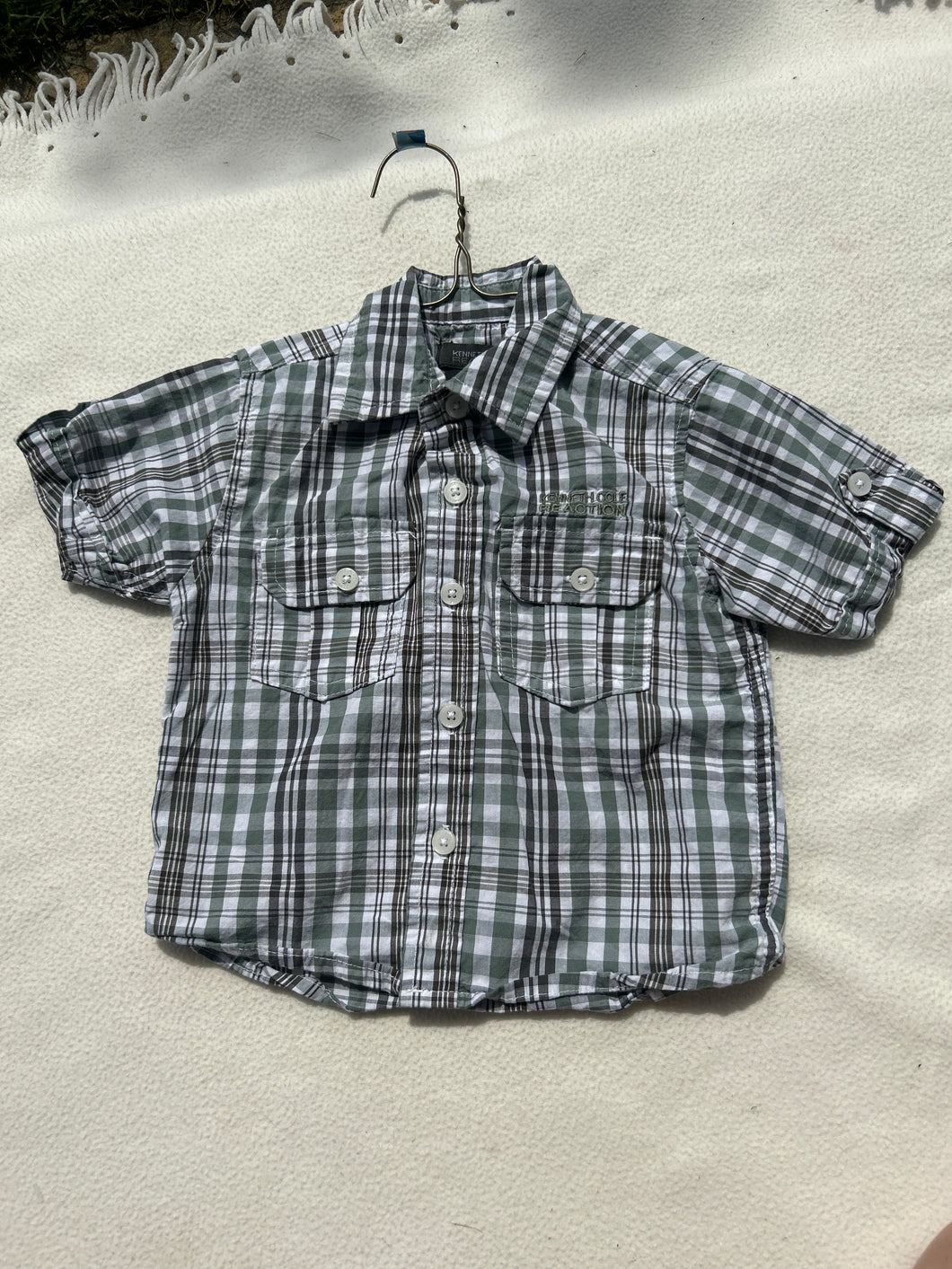 Kenneth Cole Reaction Plaid button down - size 12 Months