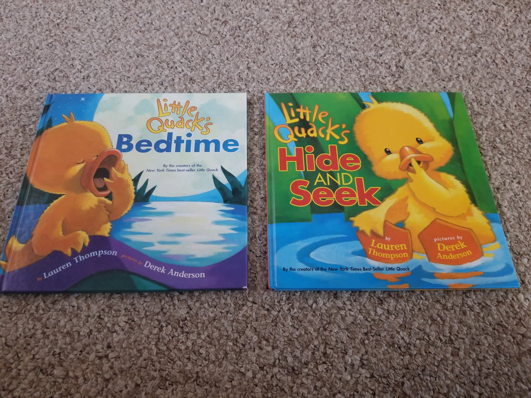 2 Little Quack books Bedtime & Hide and Seek