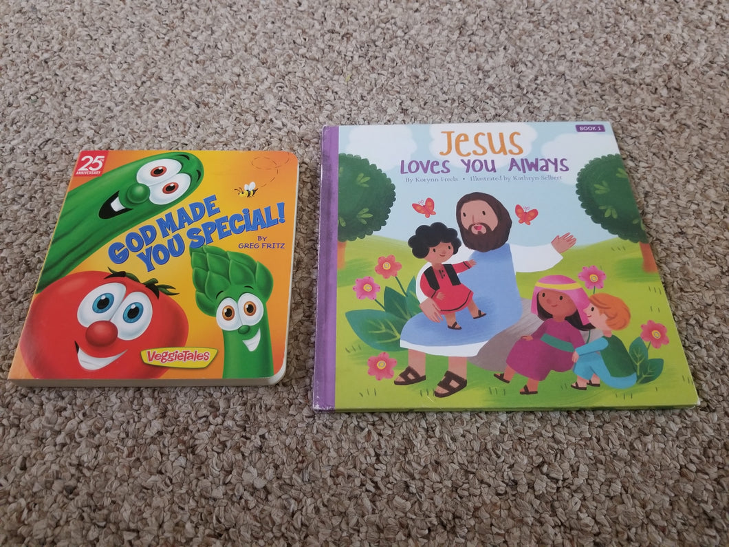 2 Christian books Veggie Tales & Hallmark