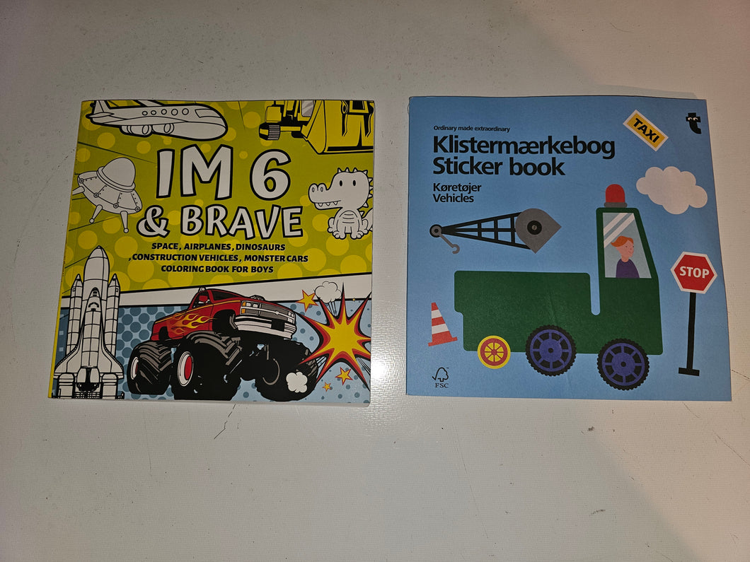 2 kids book lot Sticker truck book