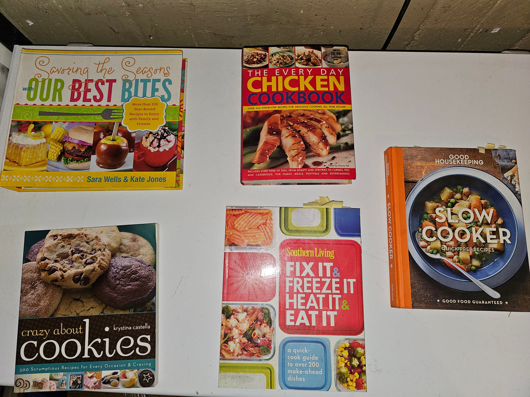 5 book lot Baking cooking &more