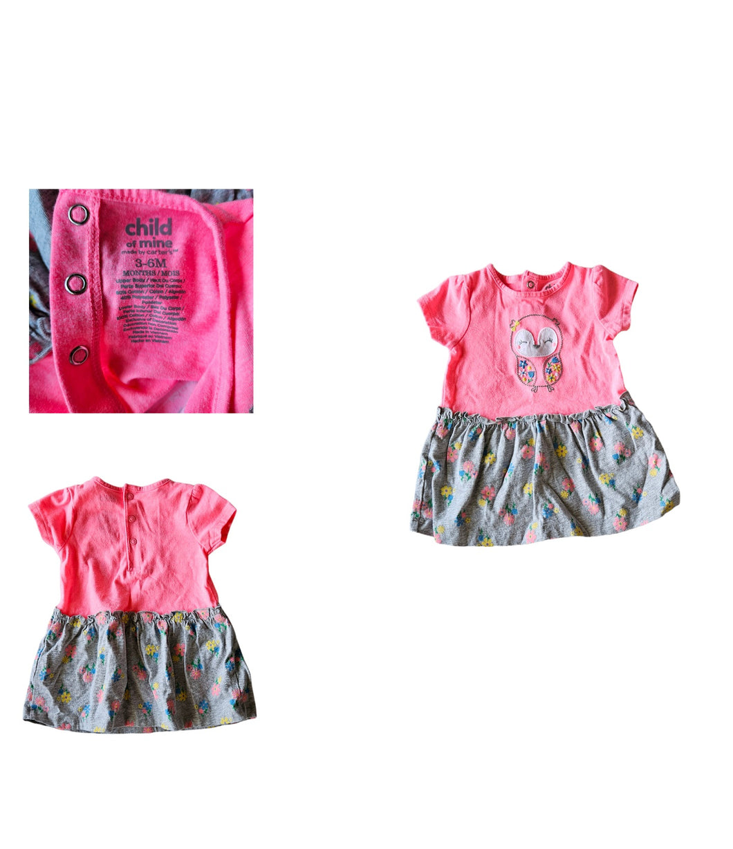 Child of Mine Owl & Flowers Dress Size 3-6 M - size 3-6 Months