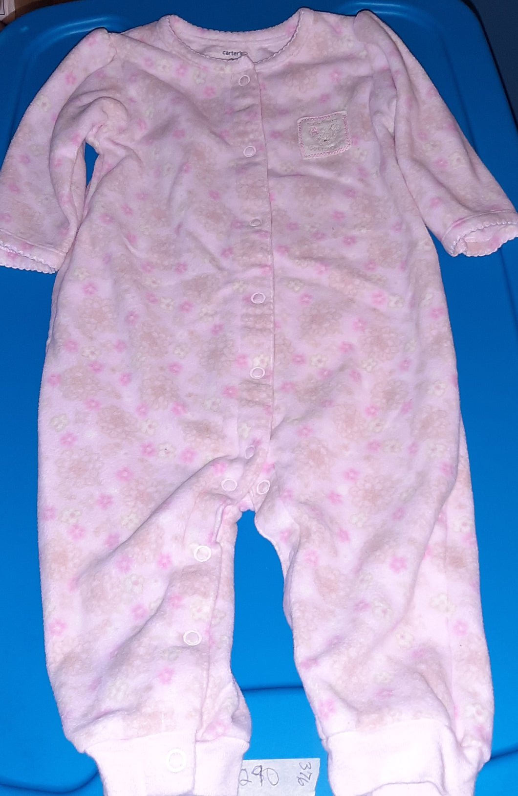 Carter's pink fleece sle - size 9 Months