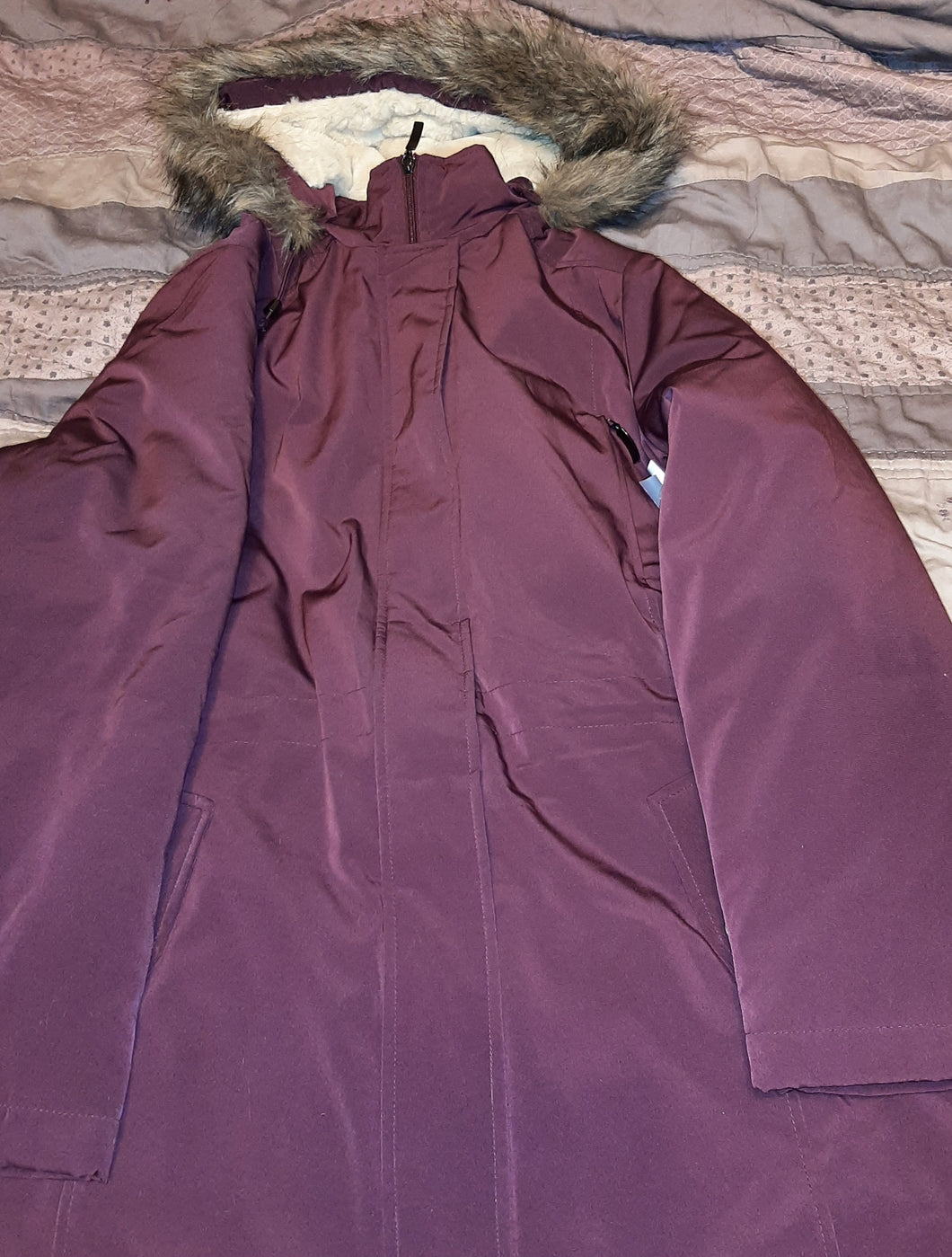 Basic Editions NWT plum coat - size Women 1XL (16-18)