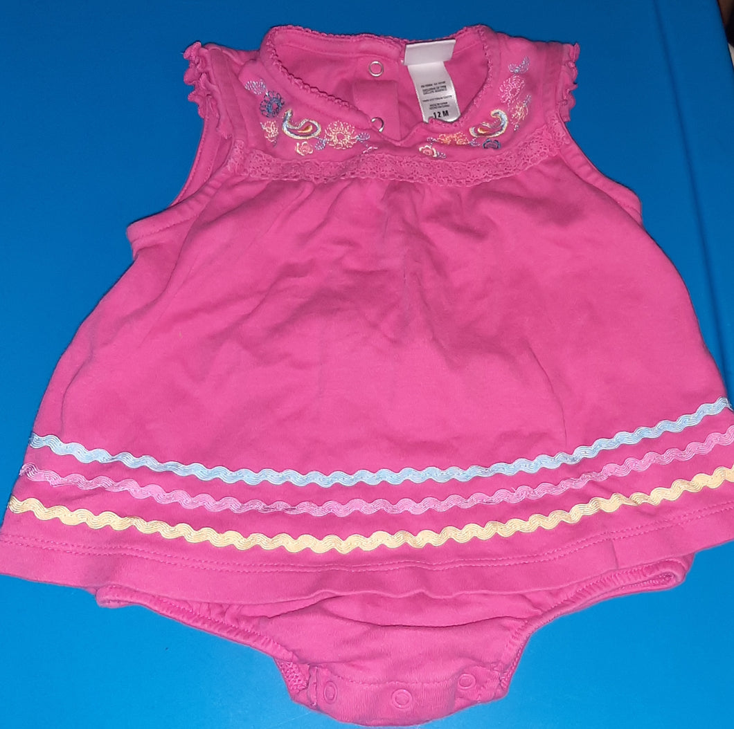 Little Me pink romper - size 12 Months