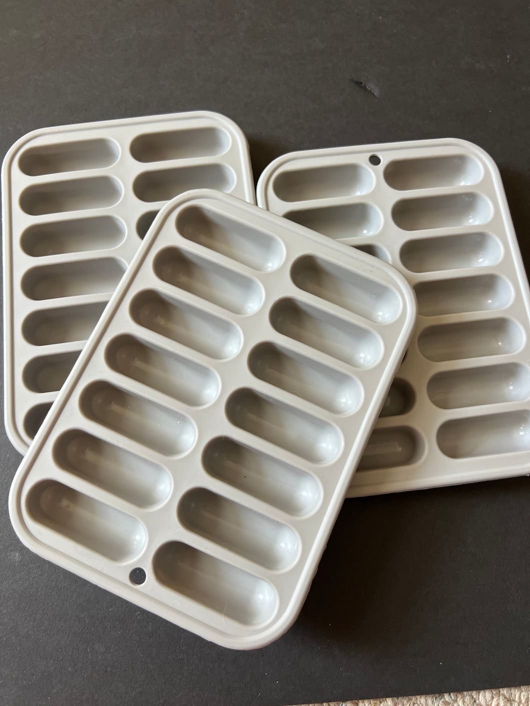 WATER BOTTLE ICE CUBE TRAYS - LOT OF 3 - GRAY