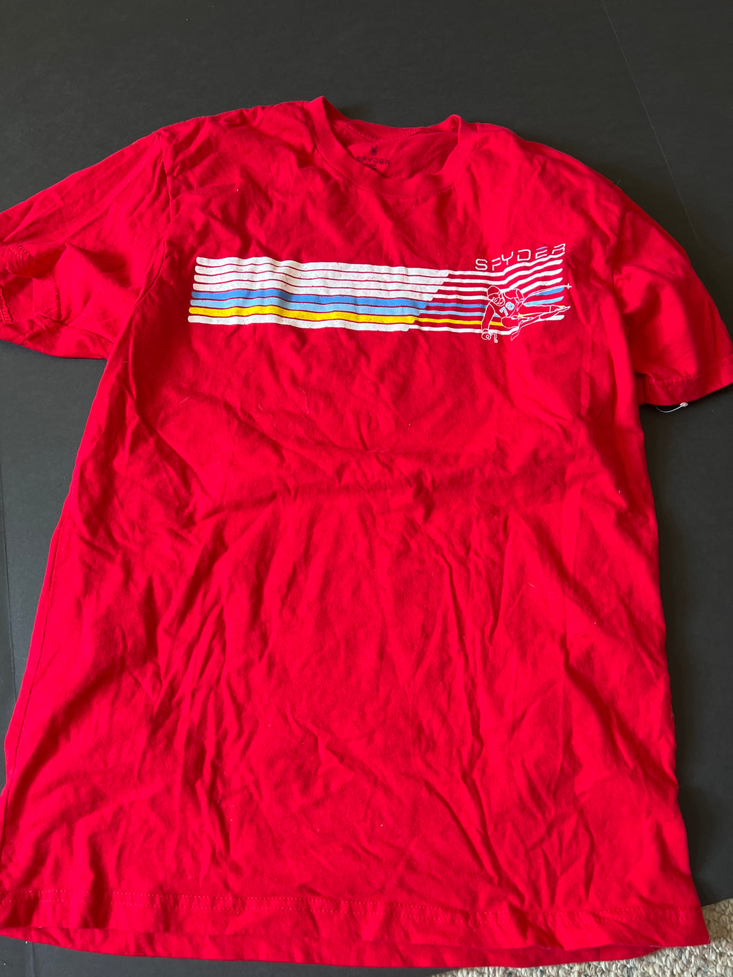 SPYDER TSHIRT - RED SKI RACER - size Mens M