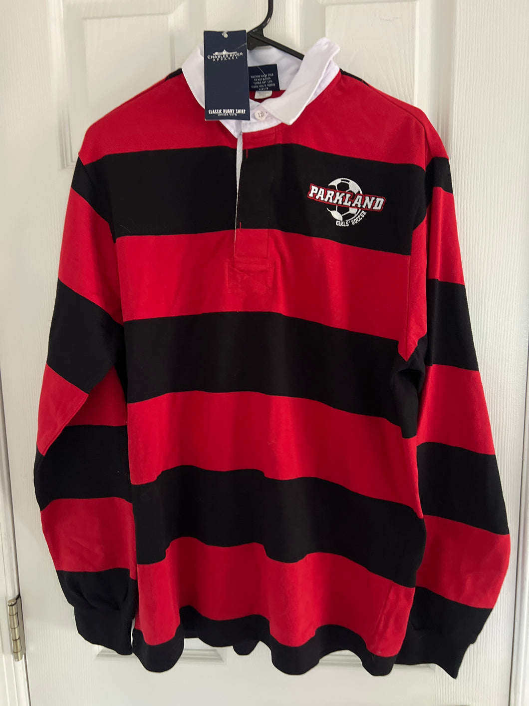 NEW PARKLAND GIRLS SOCCE LG SLV POL SHIRT - size Women M (8-10)