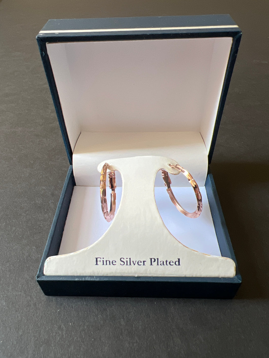 HOOP EARINGS SILVER PLATED- ROSE GOLD