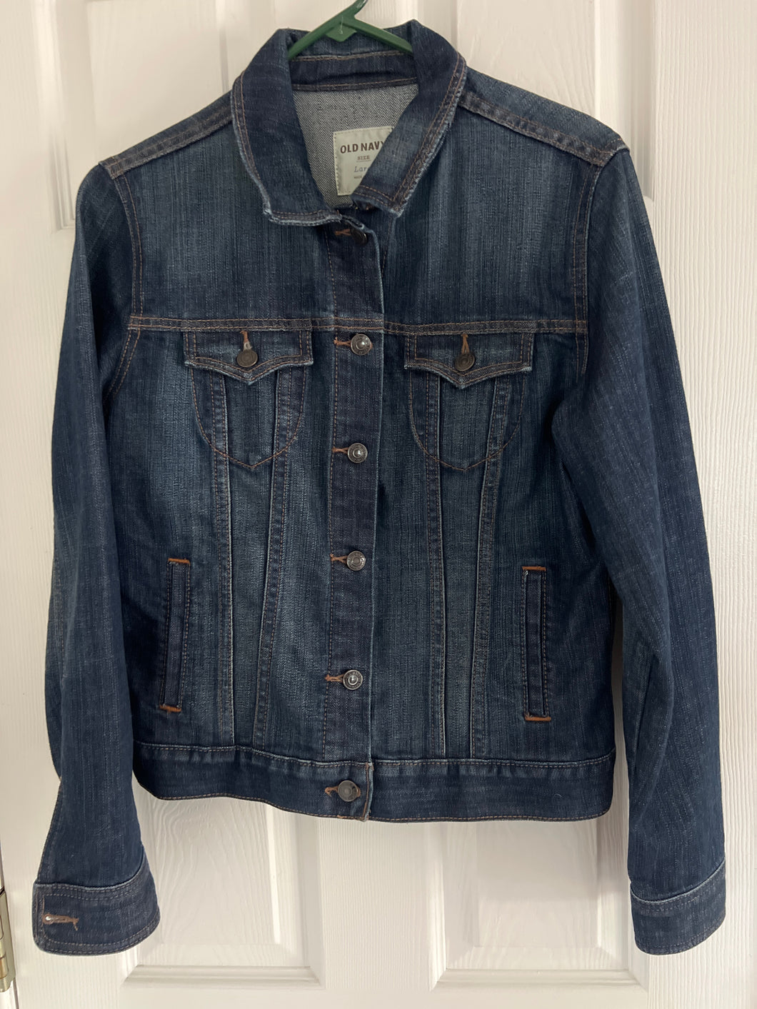 OLD NAVY JEAN JACKET DARK DENIM - size Women L (12)