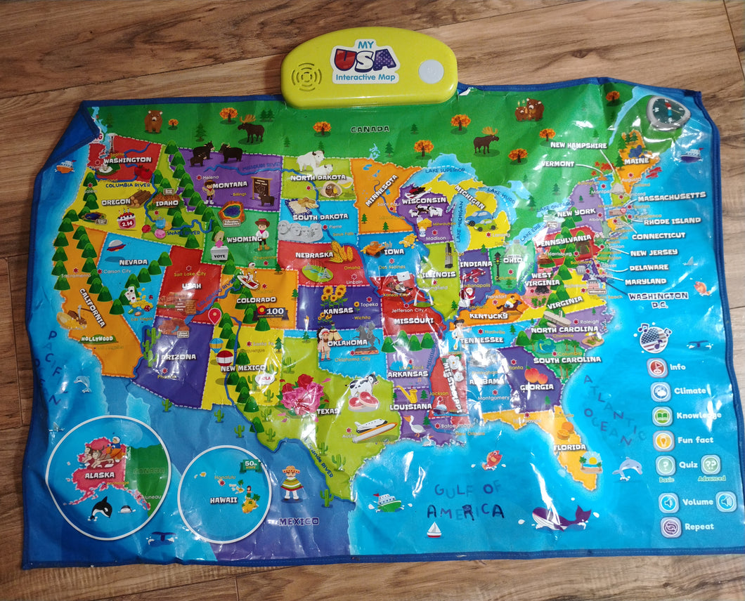 Interactive USA Map Battery operated