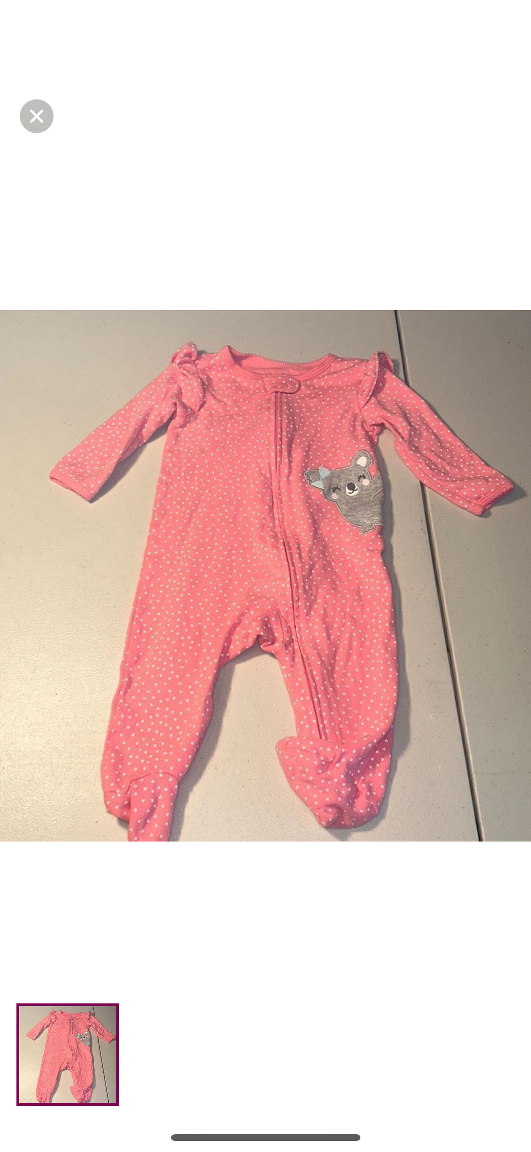 Carters 6m koala pajama Cotton footed - size 6 Months